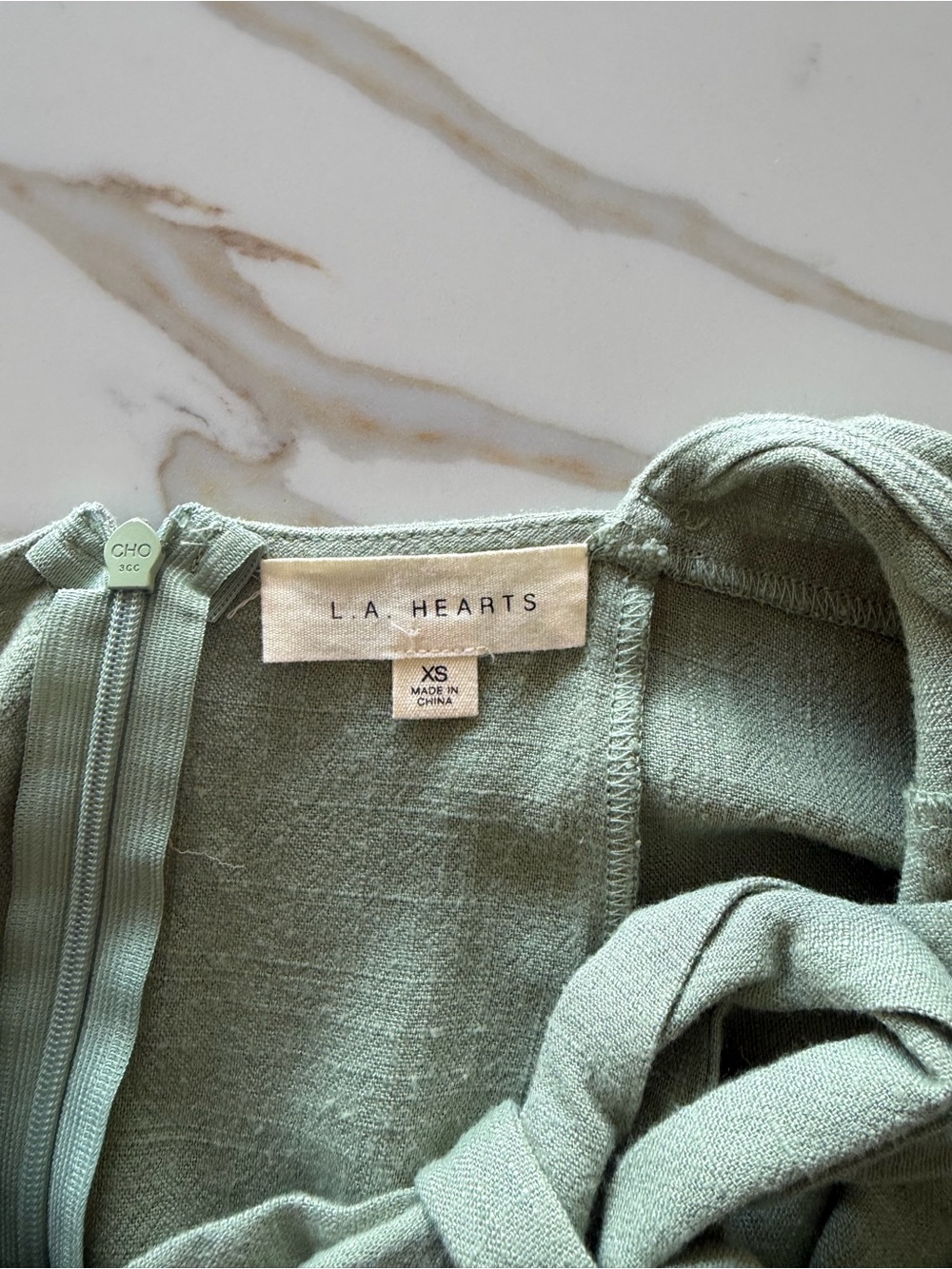 La Hearts Sage Green Spaghetti Strap Slip Dress - Picture 3 of 3